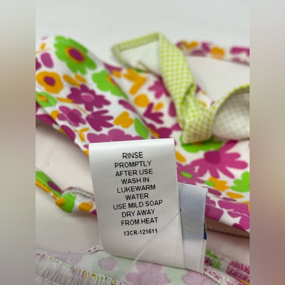 FLORENCE EISEMAN: Floral Bikini with Checkered Ruffle, Size: 24 Months. NEW - Picture 5 of 7